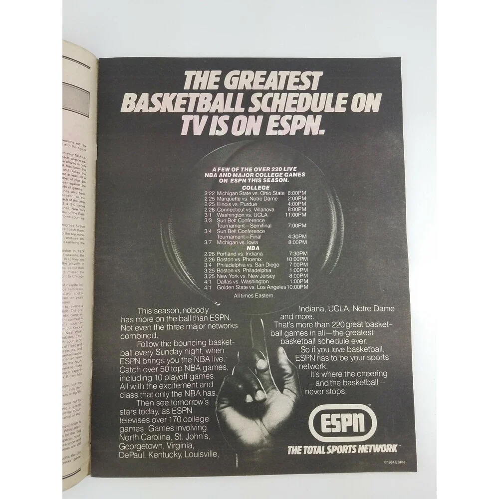 VTG 1984 NBA Today Newspaper Magazine Basketball NEW JERSEY NETS 80s RARE